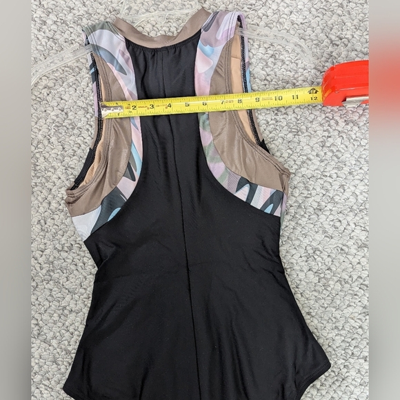 NWOT Next Womens (Medium) Front Zip Black & Metallic Racerback Bathing/Swim Suit - Picture 13 of 16